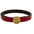 Louis Vuitton Belt Monogram 80/32 Ceinture LV Circle Dark Brown Red Gold