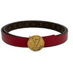 Louis Vuitton Belt Monogram 80/32 Ceinture LV Circle Dark Brown Red Gold