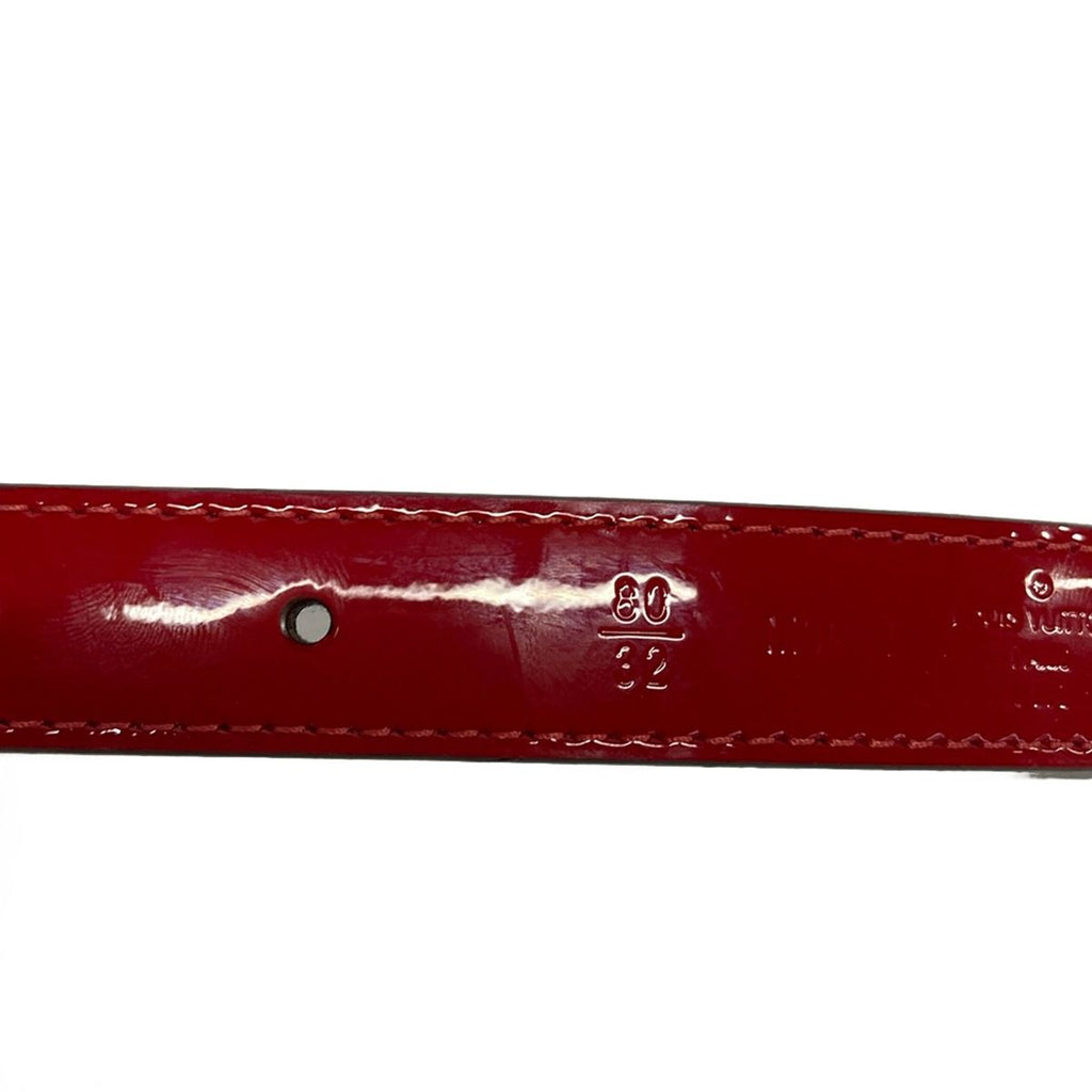 Louis Vuitton Belt Monogram 80/32 Ceinture LV Circle Dark Brown Red Gold — view 5