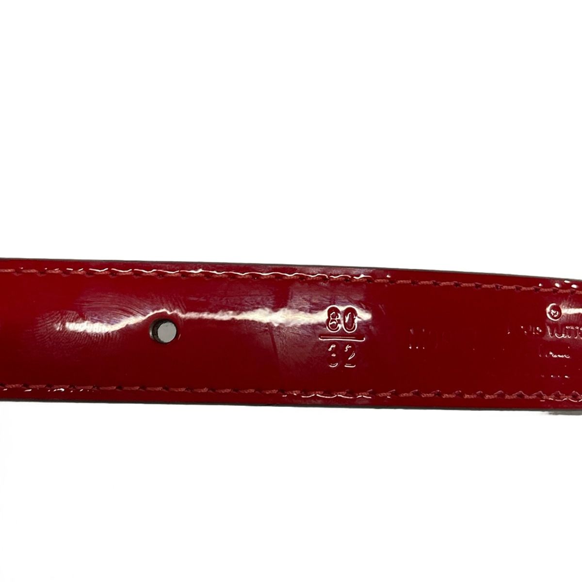 Louis Vuitton Belt Monogram 80/32 Ceinture LV Circle Dark Brown Red Gold — view 5