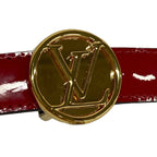 Louis Vuitton Belt Monogram 80/32 Ceinture LV Circle Dark Brown Red Gold — view 3
