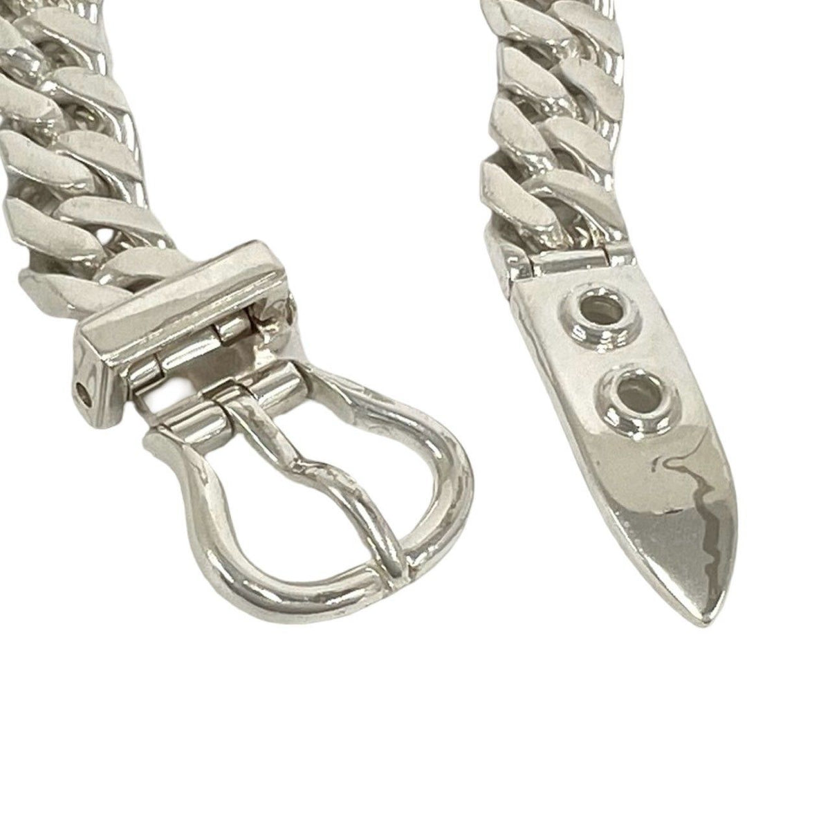 Hermes Vintage Boucles Sellier MM Bracelet 925 Sterling Silver — view 4