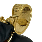 Chanel With Rice CC Logo Marble Plastic Earrings Gold Brown — view 3