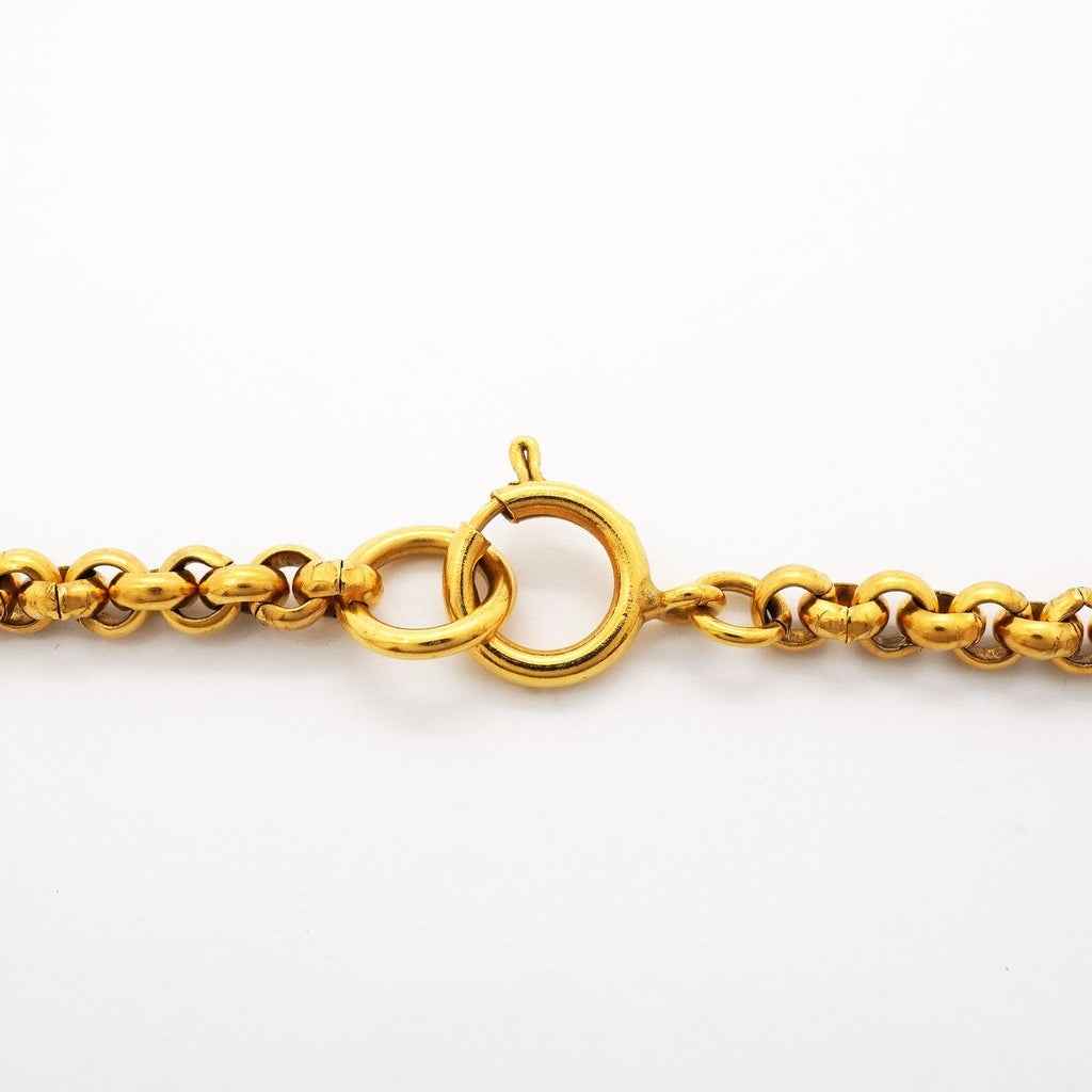 Chanel Necklace Vintage CC Logo Heart Motif Gold Plated — view 4