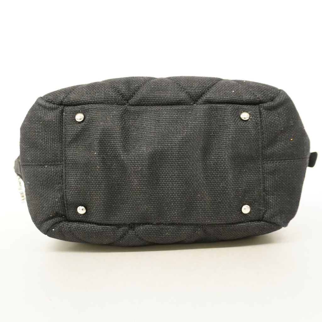 Chanel Tote Bag Paris Biarritz Tweed Black Silver — view 3