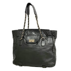 Chanel Chain Tote Bag 2.55 Quilted Lambskin Black Silver
