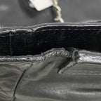 Chanel Chain Tote Bag 2.55 Quilted Lambskin Black Silver — view 8