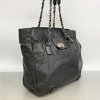 Chanel Chain Tote Bag 2.55 Quilted Lambskin Black Silver — view 2