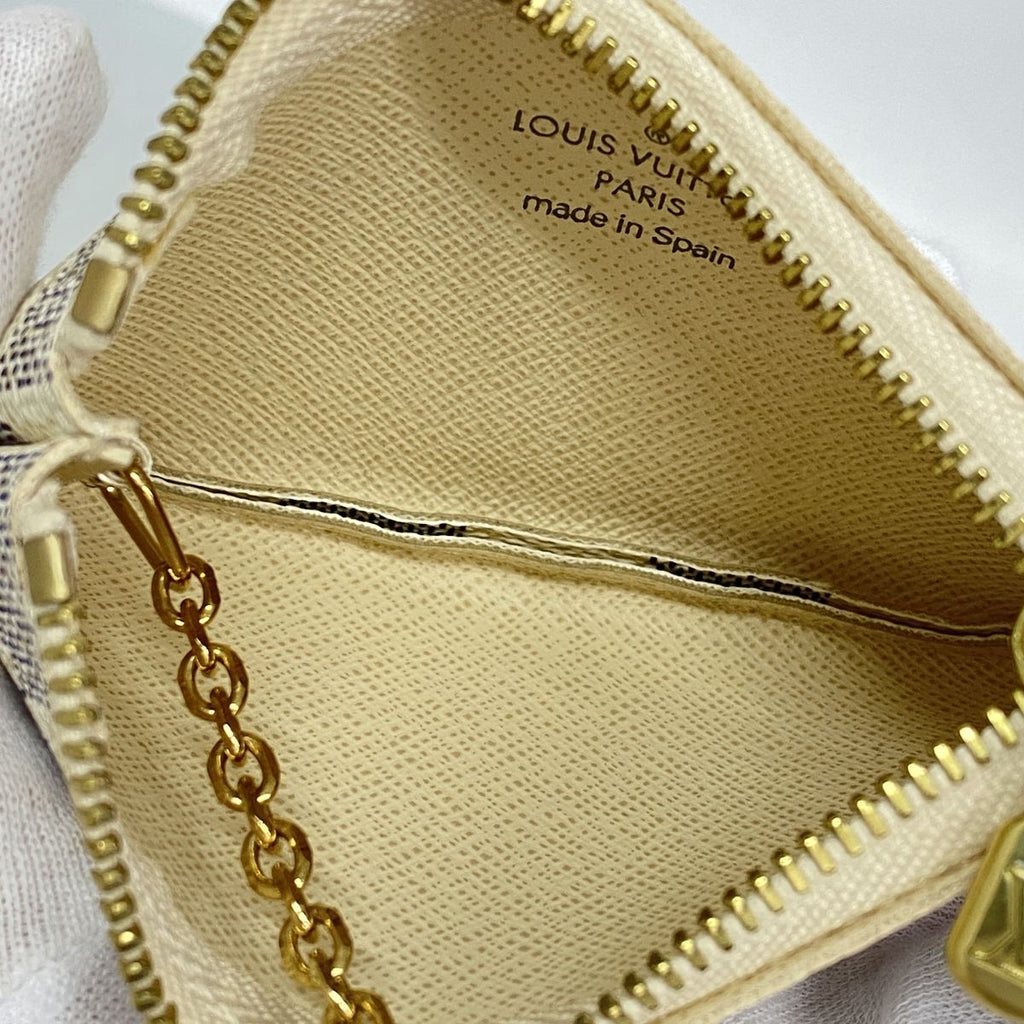 Louis Vuitton Coin Purse Damier Azur Pochette Cles White — view 3
