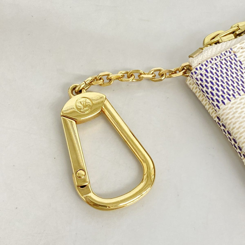 Louis Vuitton Coin Purse Damier Azur Pochette Cles White — view 5