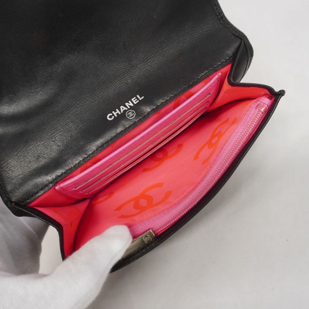 Chanel Wallet Cambon Lambskin Black Silver — view 3