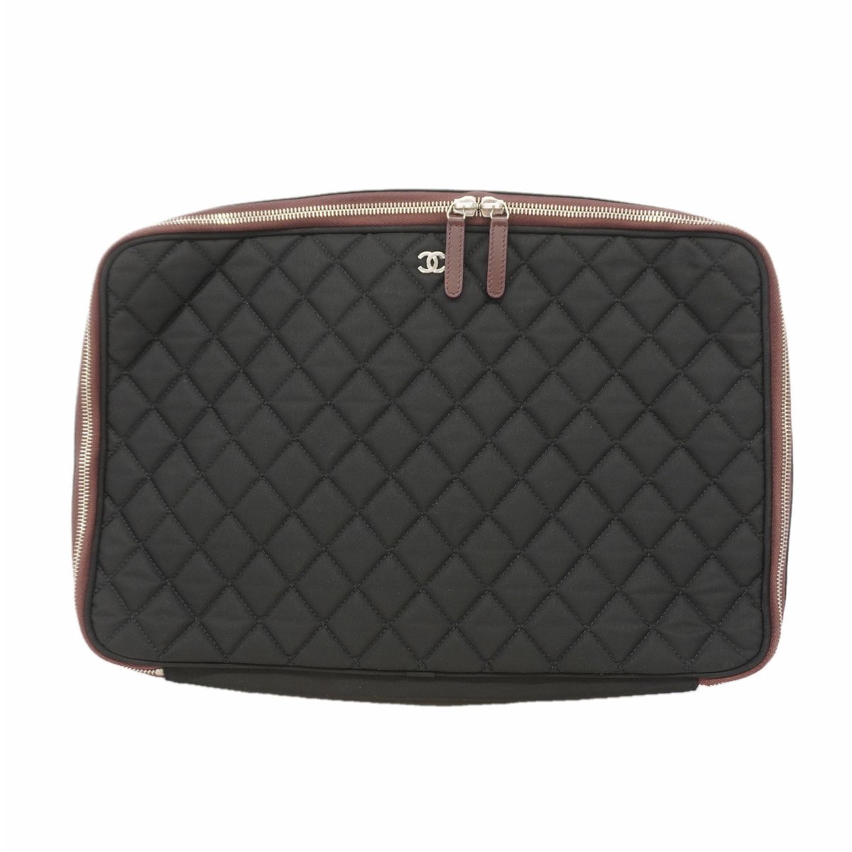 Chanel PC Bag Quilted Nylon Black Silver