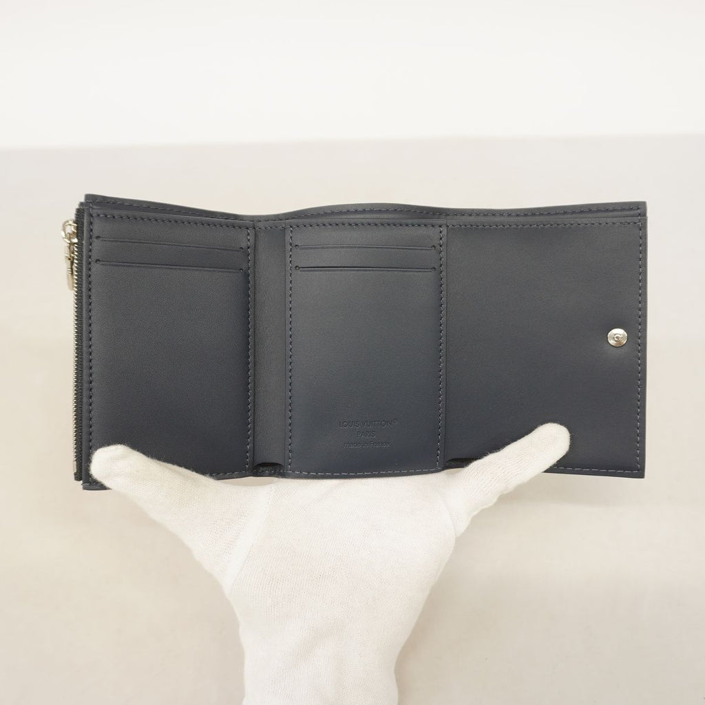 Louis Vuitton Trifold Wallet Monogram Shadow Victor Navy Blue — view 3