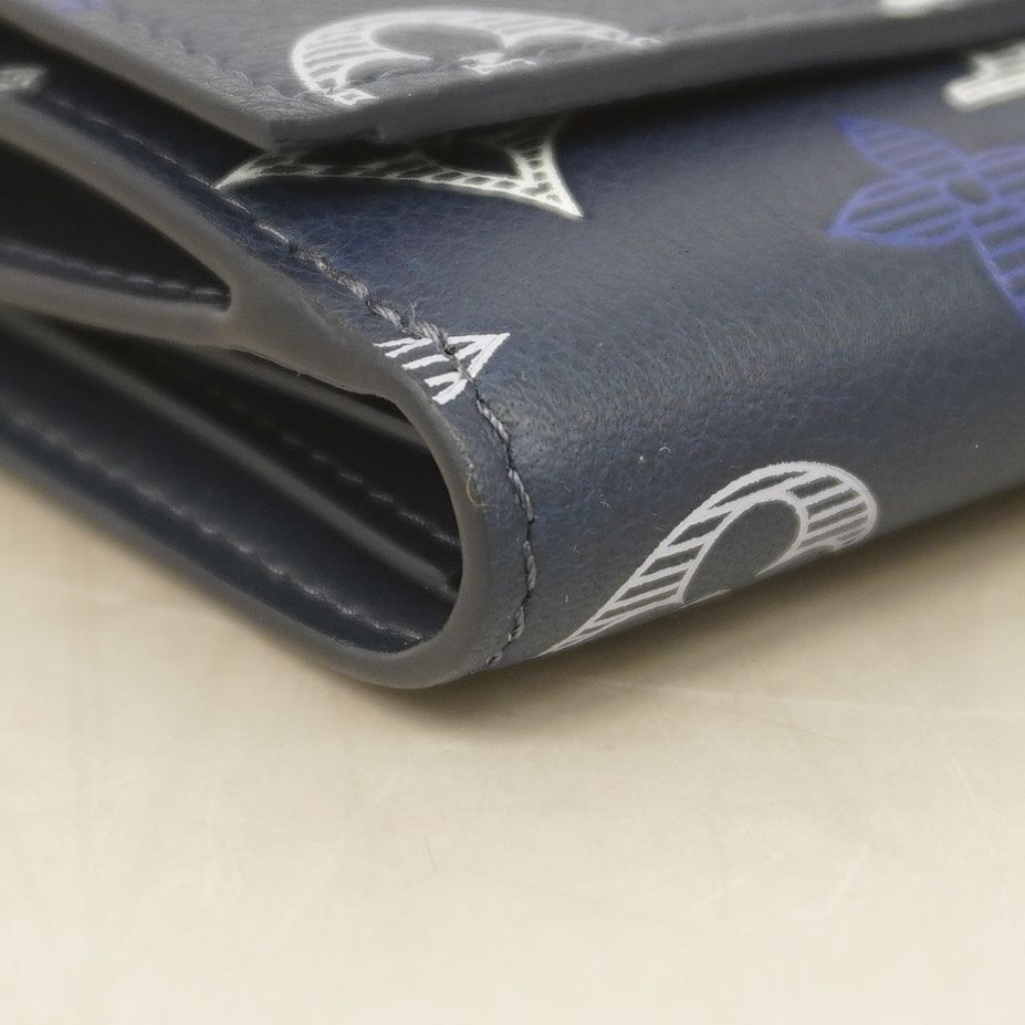 Louis Vuitton Trifold Wallet Monogram Shadow Victor Navy Blue — view 5