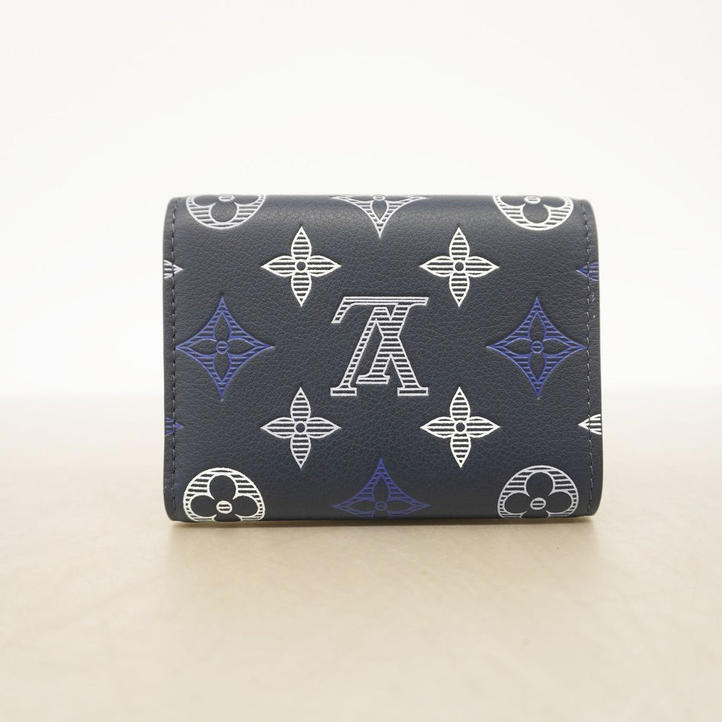 Louis Vuitton Trifold Wallet Monogram Shadow Victor Navy Blue — view 6