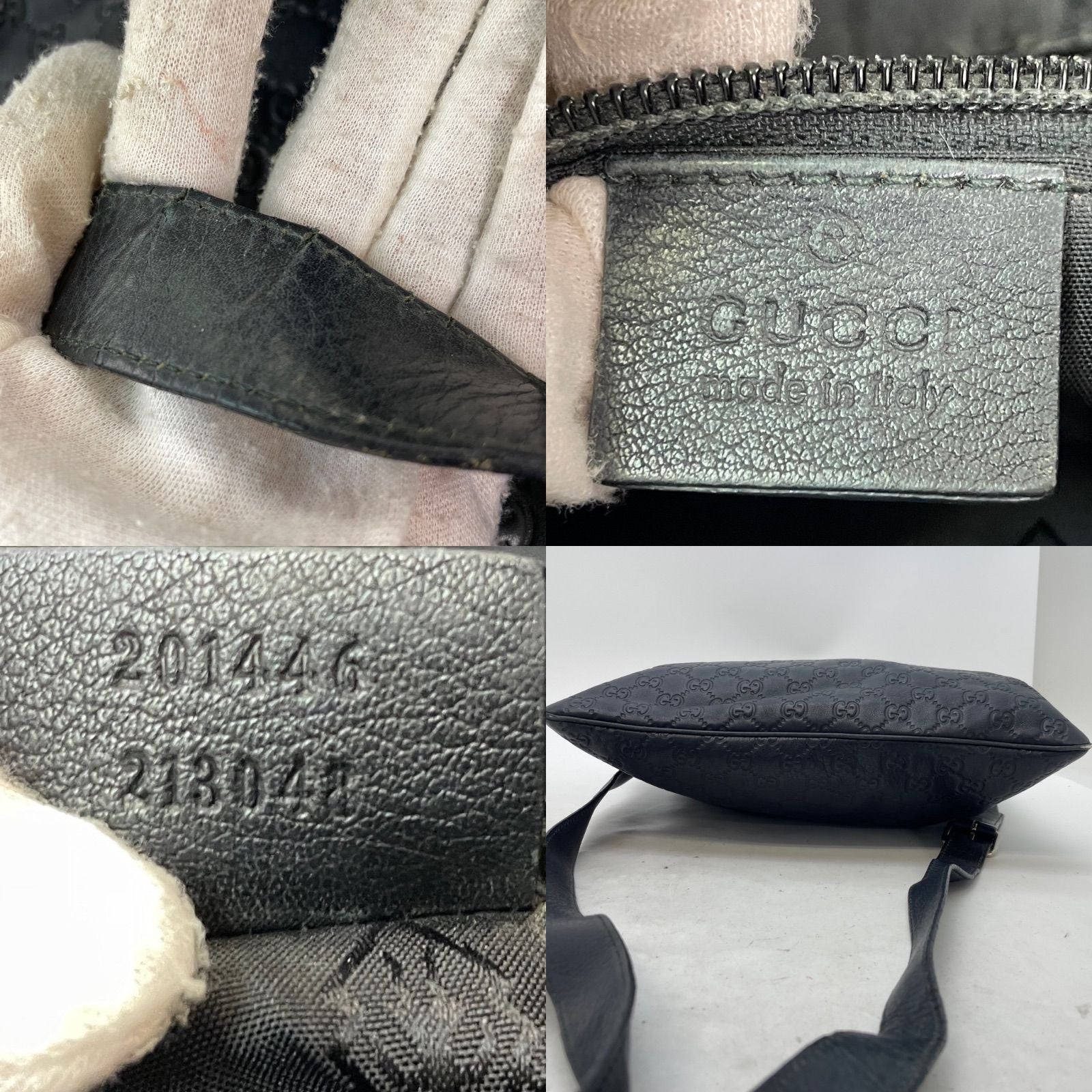 Gucci Messengerbag Shoulder Bag Squareshape Leather Black — view 4