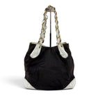 Chanel Big Coco Chain Shoulder Bag Black White Jumbo CC Logo Palm Tree — view 3