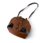 Prada Triangle Logo Shoulder Bag Drawstring Brown Tessuto Nylon — view 5