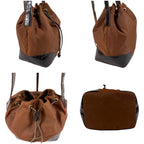 Prada Triangle Logo Shoulder Bag Drawstring Brown Tessuto Nylon — view 6