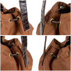 Prada Triangle Logo Shoulder Bag Drawstring Brown Tessuto Nylon — view 7