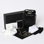 Chanel Chain Shoulder Shiny Patent Leather Quilted CC Logo Phone Case