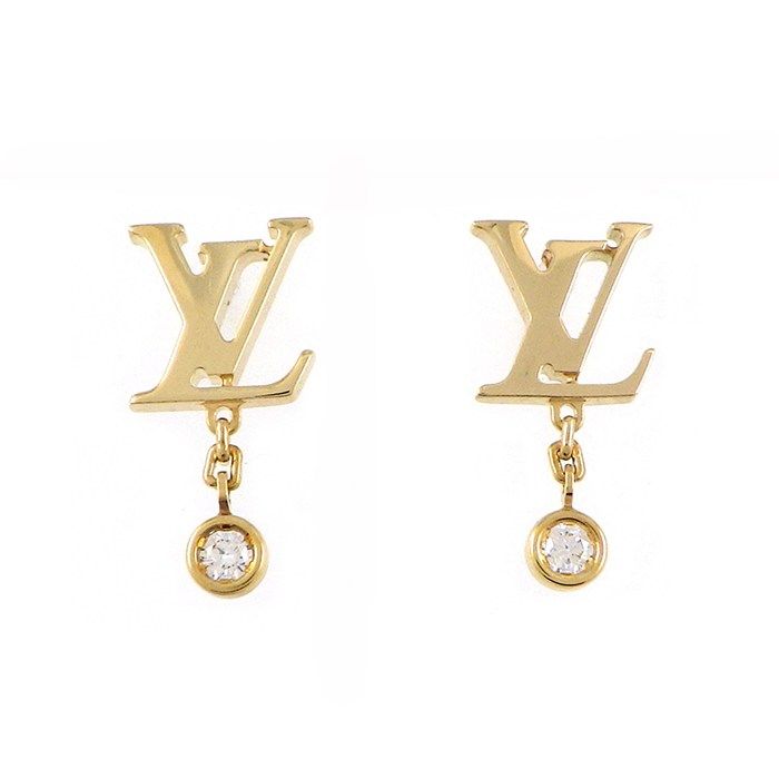 Louis Vuitton Earrings Idylle Blossom Monogram LV Logo Diamond 18K Yellow Gold