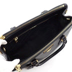 Prada Shoulder Bag Galleria Black Saffiano Lu Leather Gold — view 5
