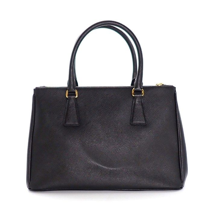 Prada Shoulder Bag Galleria Black Saffiano Lu Leather Gold — view 2