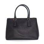 Prada Shoulder Bag Galleria Black Saffiano Lu Leather Gold — view 2