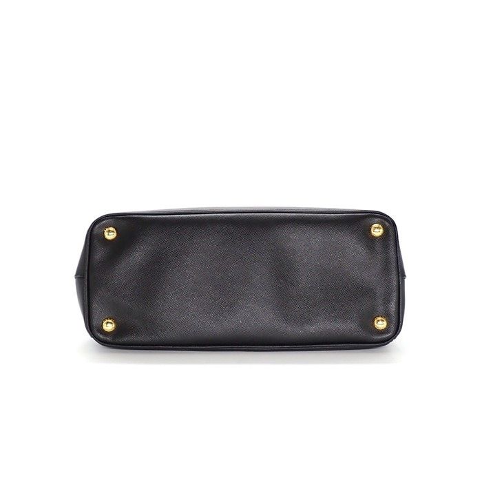 Prada Shoulder Bag Galleria Black Saffiano Lu Leather Gold — view 4