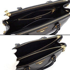 Prada Shoulder Bag Galleria Black Saffiano Lu Leather Gold — view 6