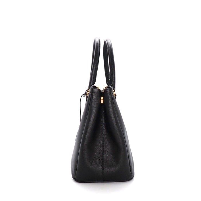 Prada Shoulder Bag Galleria Black Saffiano Lu Leather Gold — view 3
