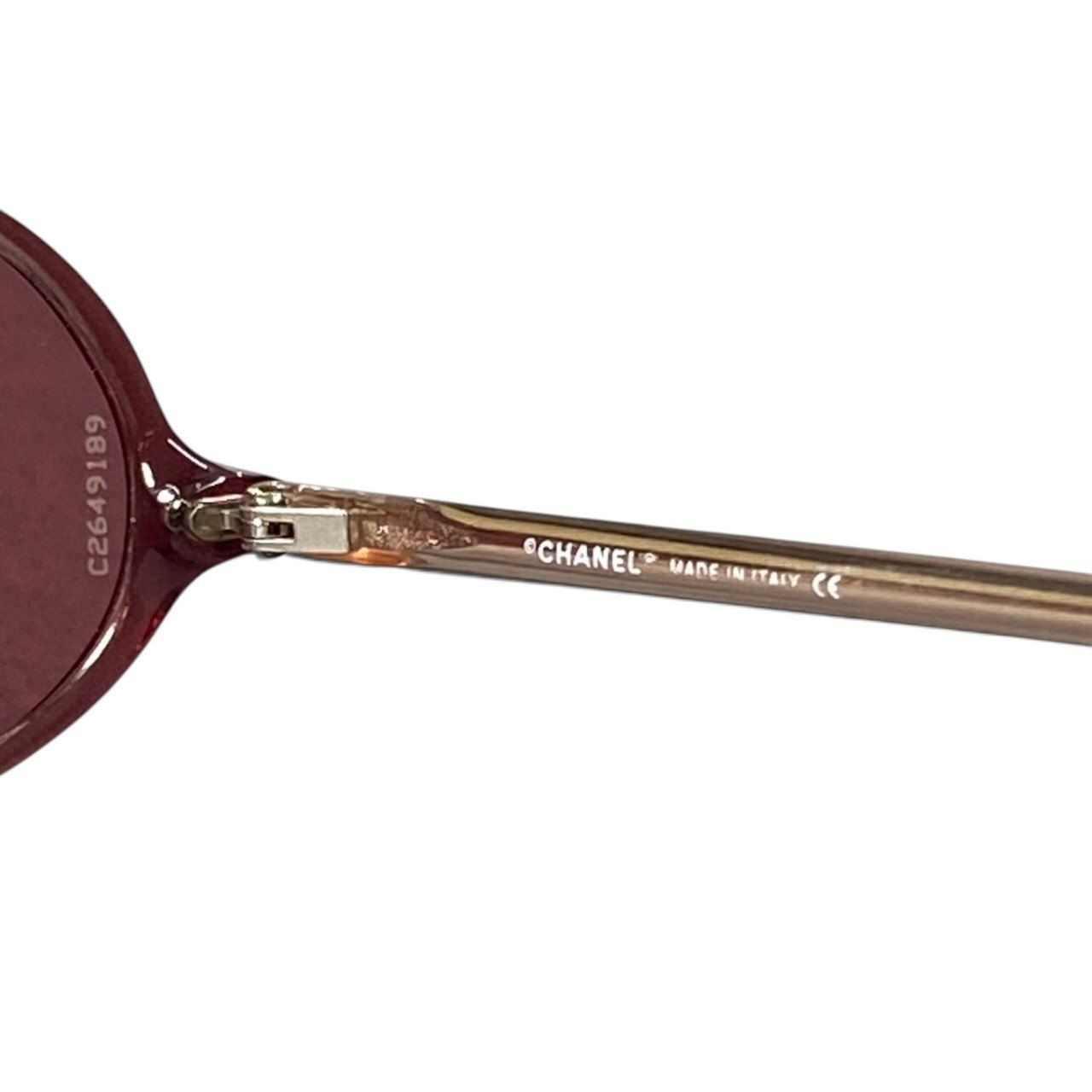 Chanel Rhinestone CC Logo Sunglasses Gradient Multicolor Eyewear — view 8