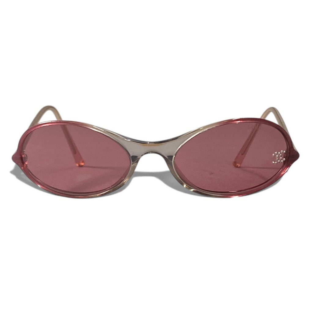 Chanel Rhinestone CC Logo Sunglasses Gradient Multicolor Eyewear — view 2