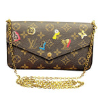 Louis Vuitton Pochette Felice Monogram Love Lock Shoulder Bag Canvas