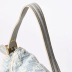 Fendi Mamma Baguette Shoulder Bag Light Blue White Silver — view 4