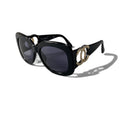 Chanel CC Logo Sunglasses Eyewear Black Gold