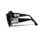 Chanel CC Logo Sunglasses Eyewear Black Gold — view 4