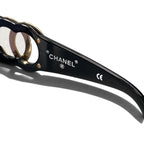 Chanel CC Logo Sunglasses Eyewear Black Gold — view 7