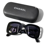Chanel CC Logo Sunglasses Eyewear Black Gold — view 2