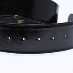 Chanel CC Logo Buckle Leather Belt 04 Metal Frame Black — view 8