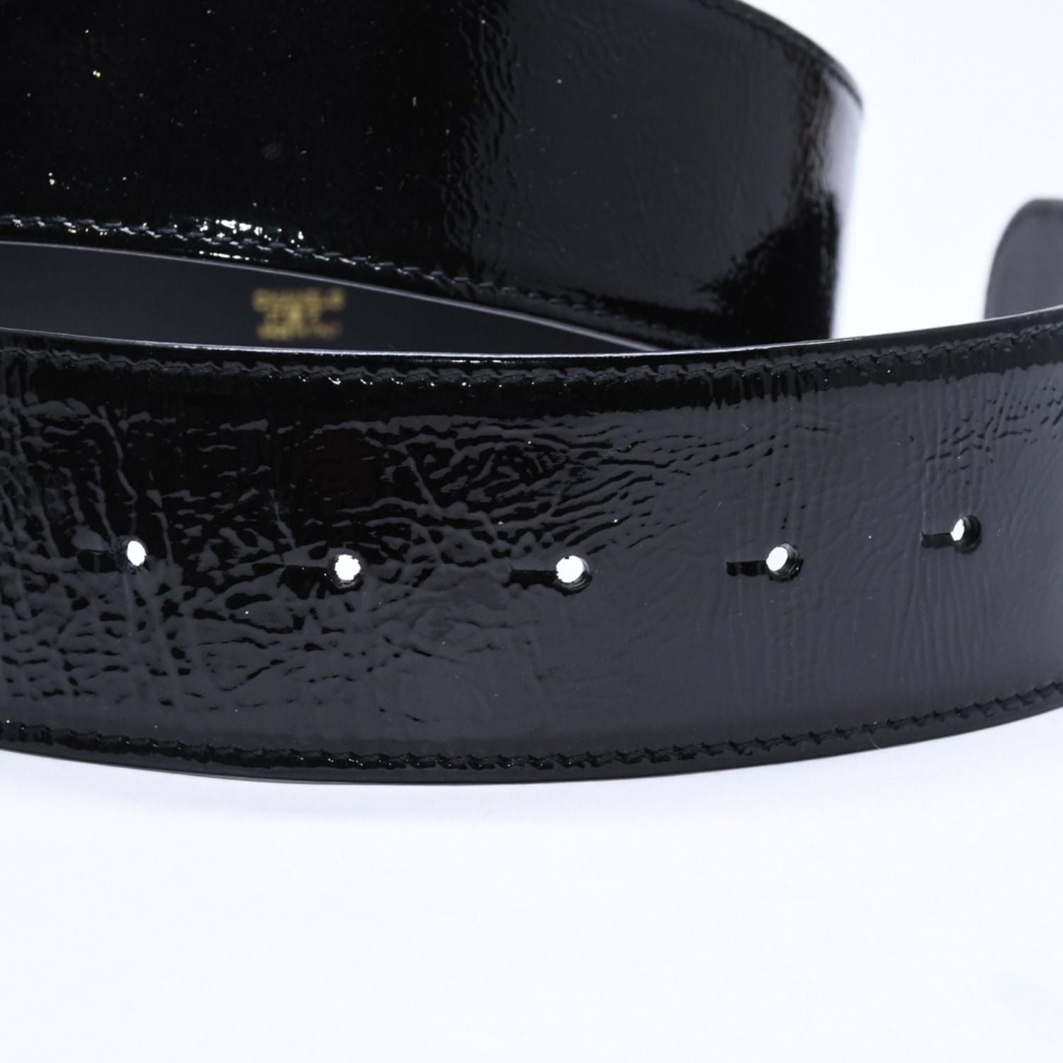 Chanel CC Logo Buckle Leather Belt 04 Metal Frame Black — view 8
