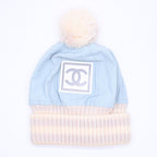 Chanel Sports Line CC Logo Knit Hat Jenny's Favorite Light Blue