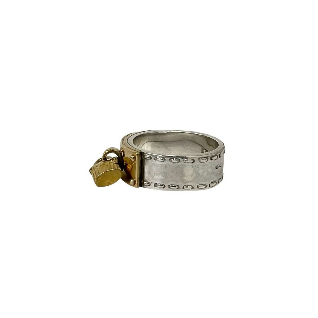 Hermes Vintage Kelly Ring Silver 51 Gold — view 4