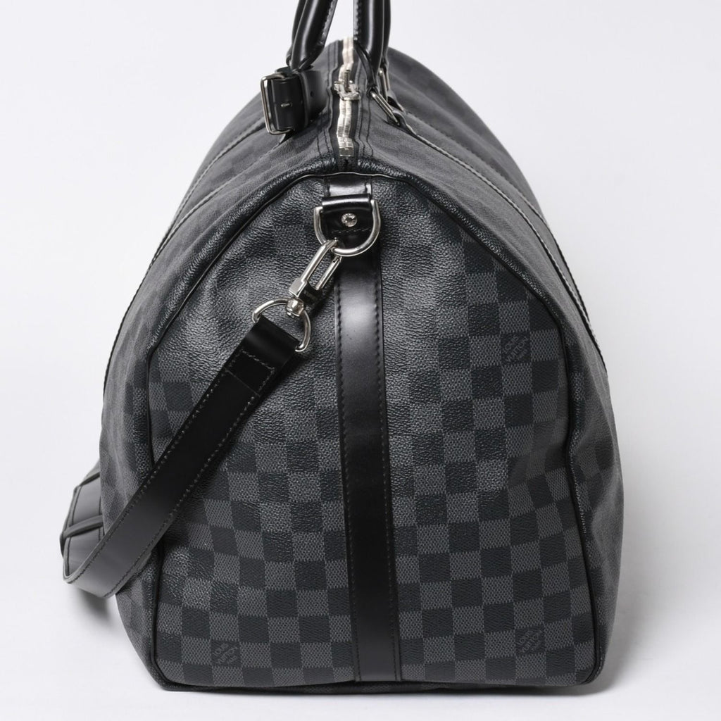 Louis Vuitton Keepall Bandouliere 55 Boston Bag Damier Graphite Black — view 4