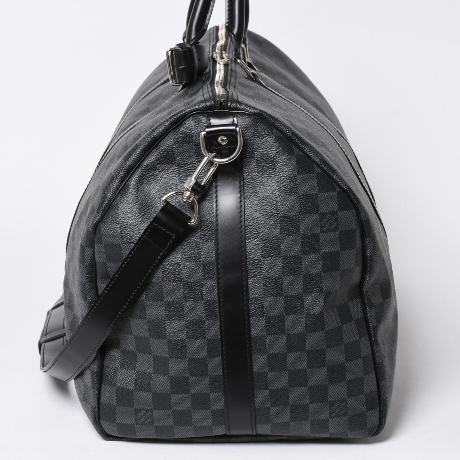 Louis Vuitton Keepall Bandouliere 55 Boston Bag Damier Graphite Black — view 4