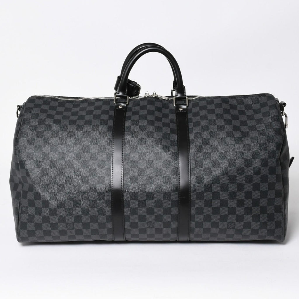 Louis Vuitton Keepall Bandouliere 55 Boston Bag Damier Graphite Black — view 2