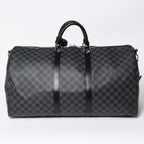 Louis Vuitton Keepall Bandouliere 55 Boston Bag Damier Graphite Black — view 2