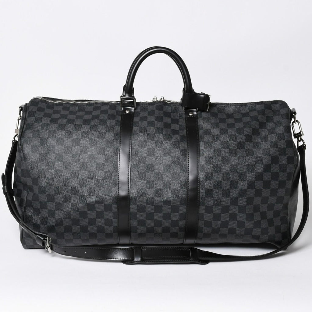 Louis Vuitton Keepall Bandouliere 55 Boston Bag Damier Graphite Black