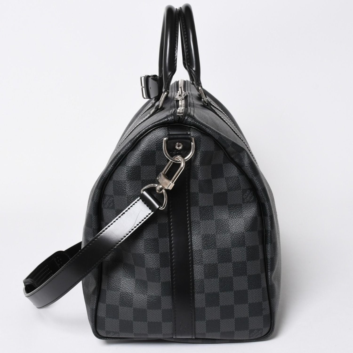 Louis Vuitton Keepall Bandouliere 45 Monogram Eclipse Canvas Black Leather — view 4